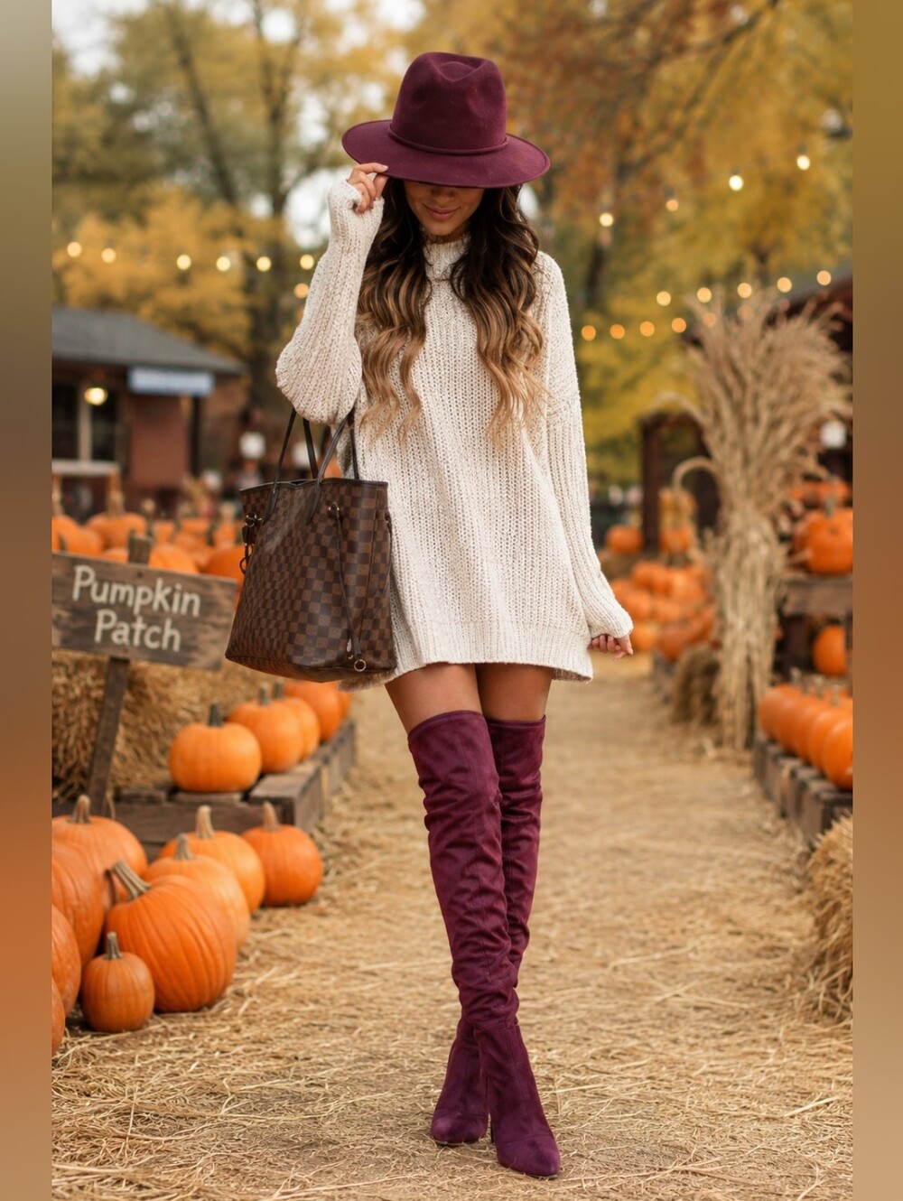 Tory Burch Over-the-Knee Suede Boots in Burgundy